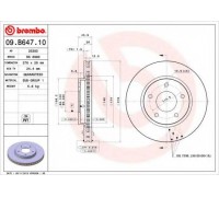 Тормозной диск BREMBO 09.B647.10 09B64710 BREMBO - купить в магазине запчастей по Украине