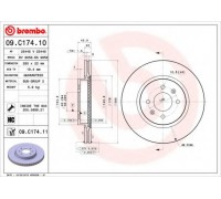 Тормозной диск BREMBO 09.C174.11 09C17411 BREMBO - купить в магазине запчастей по Украине