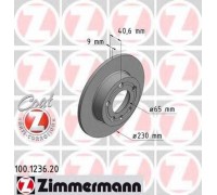 Тормозной диск ZIMMERMANN 100.1236.20 100123620 ZIMMERMANN - купить в магазине запчастей по Украине