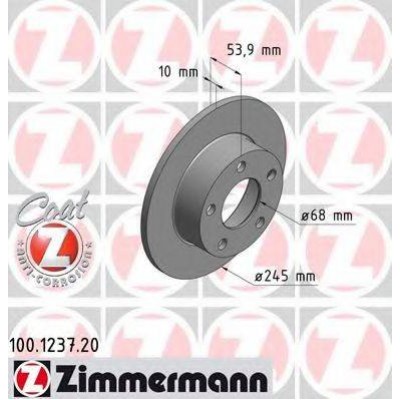 Тормозной диск 100123720 ZIMMERMANN - купить в магазине запчастей по Украине
