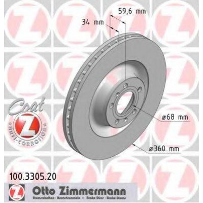 Тормозной диск 100330520 ZIMMERMANN - купить в магазине запчастей по Украине