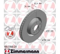 Тормозной диск ZIMMERMANN 100.3360.20 100336020 ZIMMERMANN - купити в магазині запчастин по Україні