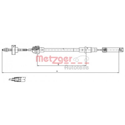 Трос, управление сцеплением 10338 METZGER - купить в магазине запчастей по Украине