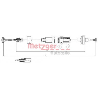 Трос, управление сцеплением 103443 METZGER - купить в магазине запчастей по Украине
