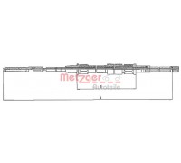 Трос, стояночная тормозная система METZGER 10.748 10748 METZGER - купить в магазине запчастей по Украине