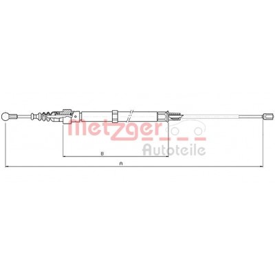 Трос, стояночная тормозная система 107508 METZGER - купить в магазине запчастей по Украине