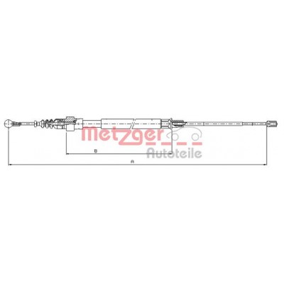Трос, стояночная тормозная система 107509 METZGER - купить в магазине запчастей по Украине