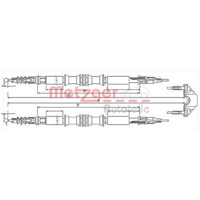 Трос, стояночная тормозная система 115858 METZGER - купить в магазине запчастей по Украине