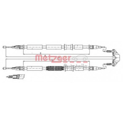 Трос, стояночная тормозная система 115862 METZGER - купить в магазине запчастей по Украине