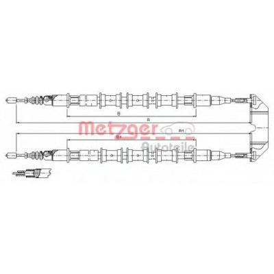 Трос, стояночная тормозная система 115933 METZGER - купить в магазине запчастей по Украине