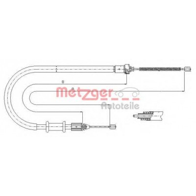 Трос, стояночная тормозная система 116676 METZGER - купить в магазине запчастей по Украине