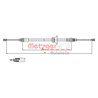 Трос, стояночная тормозная система 116801 METZGER - купить в магазине запчастей по Украине