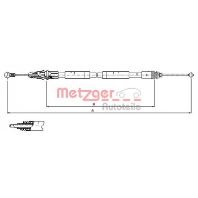 Трос, стояночная тормозная система 116805 METZGER - купить в магазине запчастей по Украине