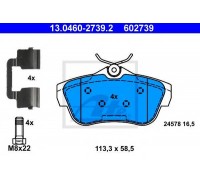 Комплект тормозных колодок, дисковый тормоз ATE 13.0460-2739.2 13046027392 ATE - купить в магазине запчастей по Украине