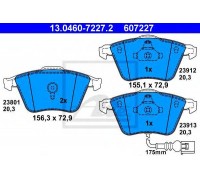 Комплект тормозных колодок, дисковый тормоз ATE 13.0460-7227.2 13046072272 ATE - купить в магазине запчастей по Украине