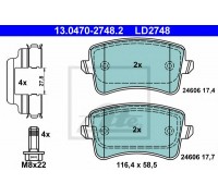 Комплект тормозных колодок, дисковый тормоз ATE 13.0470-2748.2 13047027482 ATE - купить в магазине запчастей по Украине
