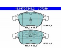 Комплект тормозных колодок, дисковый тормоз ATE 13.0470-7249.2 13047072492 ATE - купить в магазине запчастей по Украине