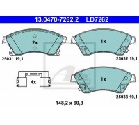 Комплект тормозных колодок, дисковый тормоз ATE 13.0470-7262.2 13047072622 ATE - купить в магазине запчастей по Украине