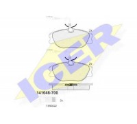 Комплект тормозных колодок, дисковый тормоз ICER 141046-700 141046700 ICER - купить в магазине запчастей по Украине