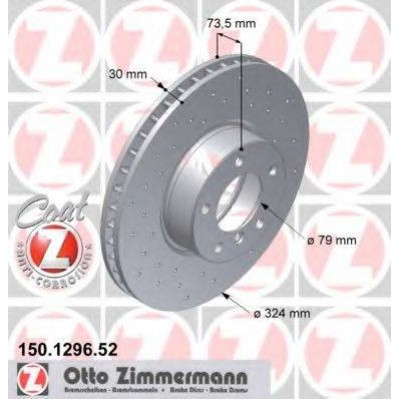 Тормозной диск 150129652 ZIMMERMANN - купить в магазине запчастей по Украине