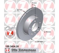 Тормозной диск ZIMMERMANN 150.3424.20 150342420 ZIMMERMANN - купить в магазине запчастей по Украине