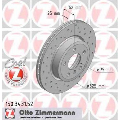 Тормозной диск 150343152 ZIMMERMANN - купить в магазине запчастей по Украине