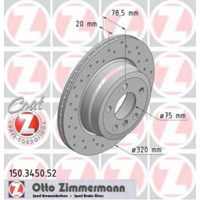 Тормозной диск 150345052 ZIMMERMANN - купить в магазине запчастей по Украине