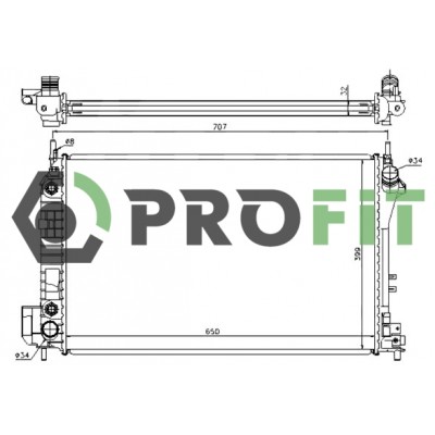 Радіатор охолоджування 17400384 PROFIT - купити в магазині запчастин по Україні