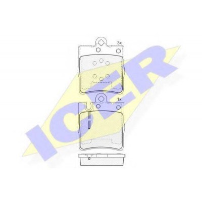 Комплект тормозных колодок, дисковый тормоз 181312 ICER - купить в магазине запчастей по Украине
