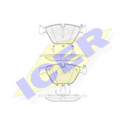 Комплект тормозных колодок, дисковый тормоз 181577 ICER - купить в магазине запчастей по Украине