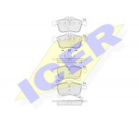Комплект тормозных колодок, дисковый тормоз ICER 181592 181592 ICER - купить в магазине запчастей по Украине