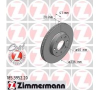 Тормозной диск ZIMMERMANN 185.3952.20 185395220 ZIMMERMANN - купити в магазині запчастин по Україні