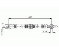 Тормозной шланг BOSCH 1 987 476 002 1987476002 BOSCH - купити в магазині запчастин по Україні