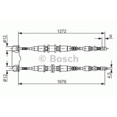 Трос, стояночная тормозная система 1987477136 BOSCH - купить в магазине запчастей по Украине