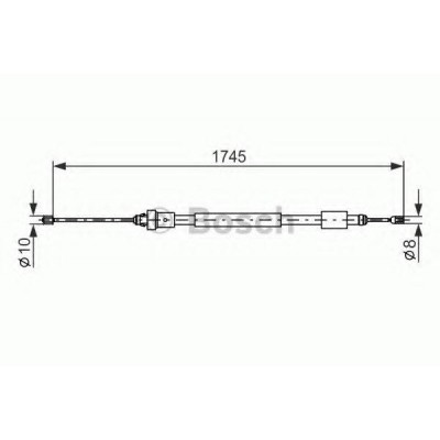 Трос, стояночная тормозная система 1987477576 BOSCH - купить в магазине запчастей по Украине