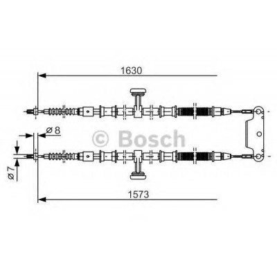 Трос, стояночная тормозная система 1987477763 BOSCH - купить в магазине запчастей по Украине