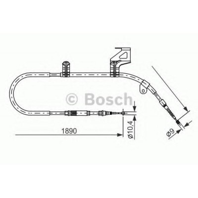 Трос, стояночная тормозная система 1987477804 BOSCH - купить в магазине запчастей по Украине