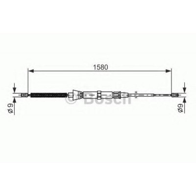 Трос, стояночная тормозная система 1987477806 BOSCH - купить в магазине запчастей по Украине