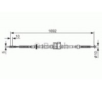 Трос, стояночная тормозная система BOSCH 1 987 477 813 1987477813 BOSCH - купить в магазине запчастей по Украине