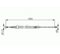 Трос, стояночная тормозная система BOSCH 1 987 477 817 1987477817 BOSCH - купити в магазині запчастин по Україні