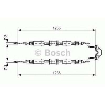 Трос, стояночная тормозная система 1987477869 BOSCH - купить в магазине запчастей по Украине