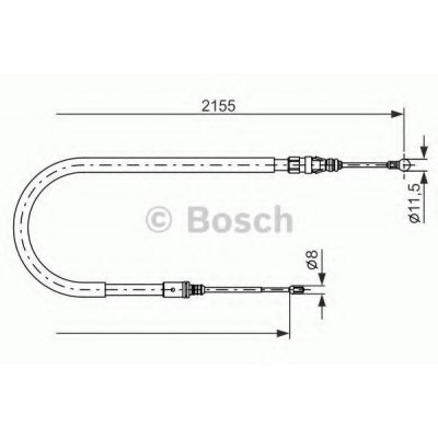 Трос, стояночная тормозная система 1987477994 BOSCH - купити в магазині запчастин по Україні