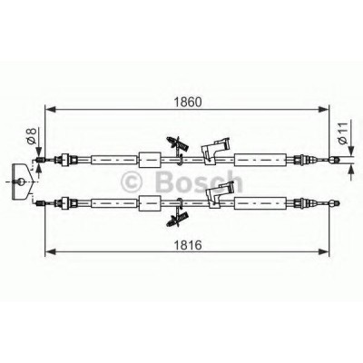 Трос, стояночная тормозная система 1987482189 BOSCH - купить в магазине запчастей по Украине