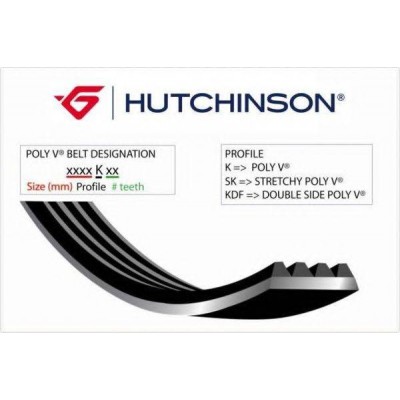 Поликлиновой ремень 2000K7 HUTCHINSON - купить в магазине запчастей по Украине
