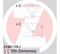 Комплект тормозных колодок, дисковый тормоз ZIMMERMANN 21487.170.1 214871701 ZIMMERMANN - купить в магазине запчастей по Украине