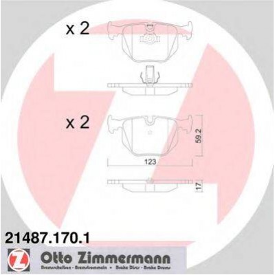 Комплект тормозных колодок, дисковый тормоз 214871701 ZIMMERMANN - купить в магазине запчастей по Украине