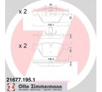 Комплект тормозных колодок, дисковый тормоз ZIMMERMANN 21677.195.1 216771951 ZIMMERMANN - купить в магазине запчастей по Украине