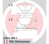 Комплект тормозных колодок, дисковый тормоз ZIMMERMANN 21911.200.1 219112001 ZIMMERMANN - купить в магазине запчастей по Украине