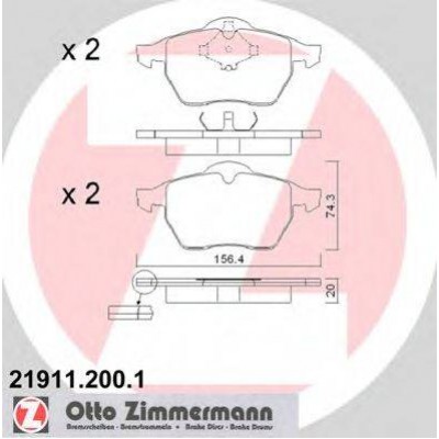 Комплект тормозных колодок, дисковый тормоз 219112001 ZIMMERMANN - купить в магазине запчастей по Украине