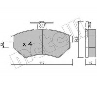 Комплект тормозных колодок, дисковый тормоз METELLI 22-0050-2 2200502 METELLI - купить в магазине запчастей по Украине